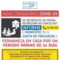 Informação: emigrantes e outras pessoas de regresso ao concelho, em mobilidade de outros locais do país | Novo coronavírus - Covid-19