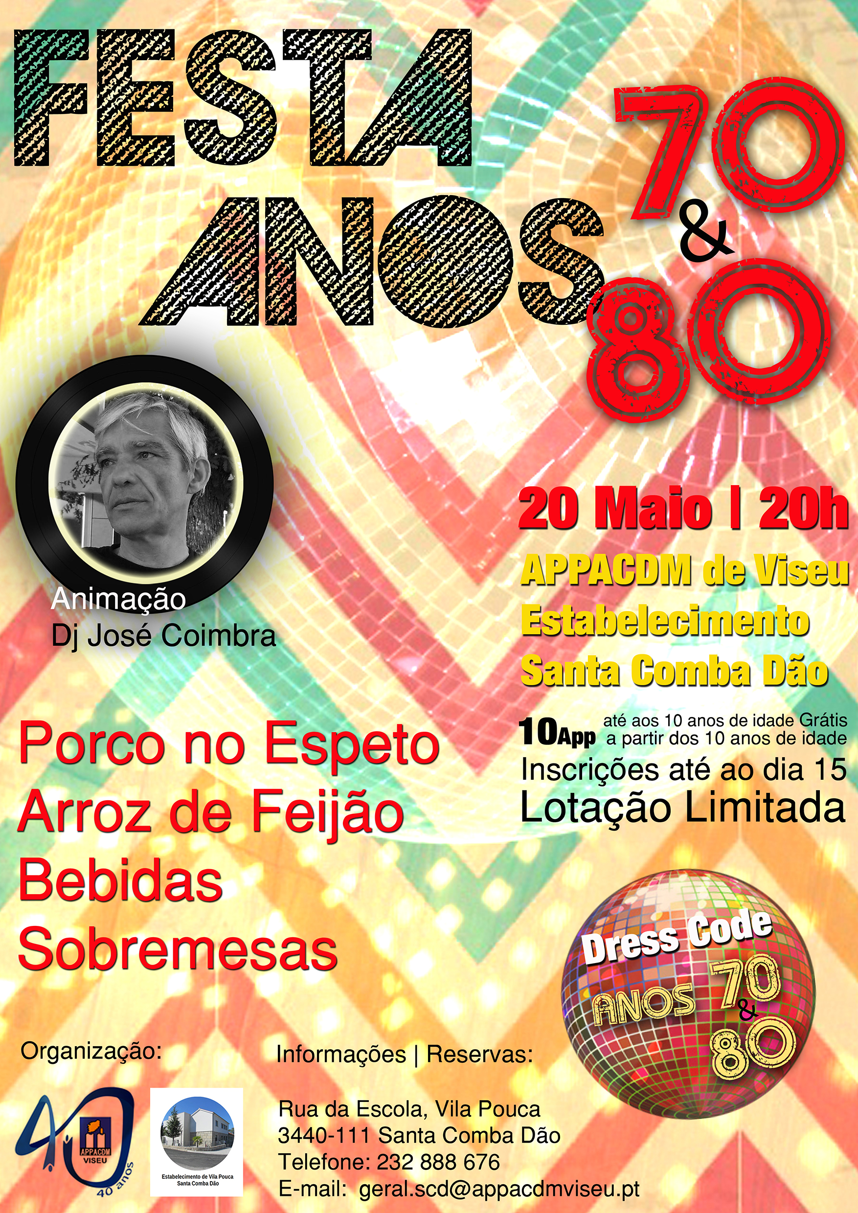 Cartaz festa anos 70 e 80 final final