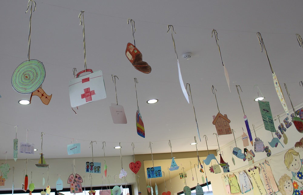 Pormenor do estendal no Centro Escolar Centro